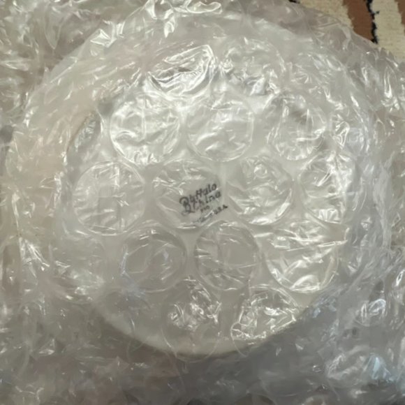 Lots of vintage 3  buffalo China USA 9” green stripes plates - Picture 3 of 4